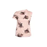 Erdem Floral Crushed Satin Short Sleeve Draped Top
