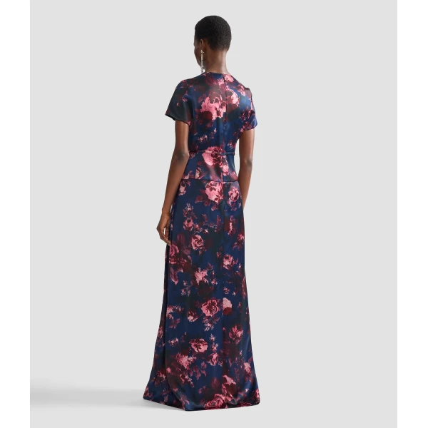 Erdem Floral Duchess Short Sleeve Gown, view 2