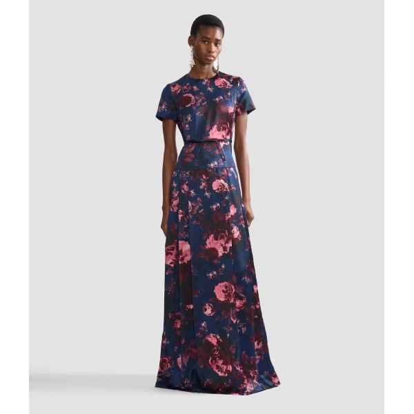 Erdem Floral Duchess Short Sleeve Gown, view 5
