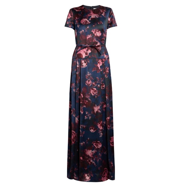 Erdem Floral Duchess Short Sleeve Gown
