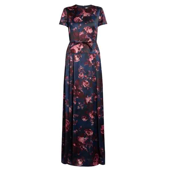 Erdem Floral Duchess Short Sleeve Gown