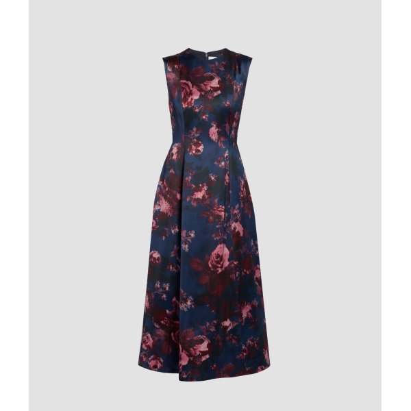 Erdem Floral Duchess Sleeveless Midi Dress
