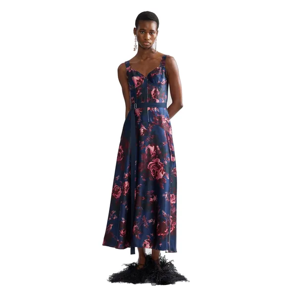 Erdem Floral Duchess Sleeveless Midi Dress, view 5