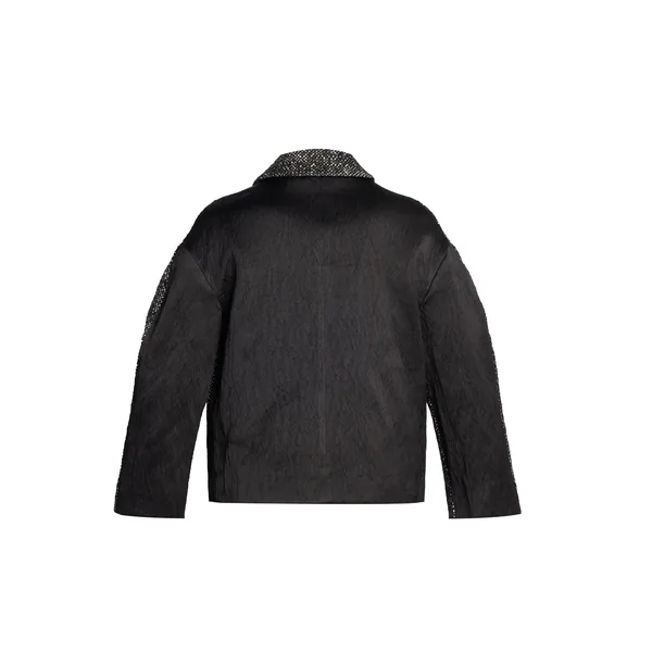 Erdem Floral Embroidered Wool Cropped Jacket, view 2