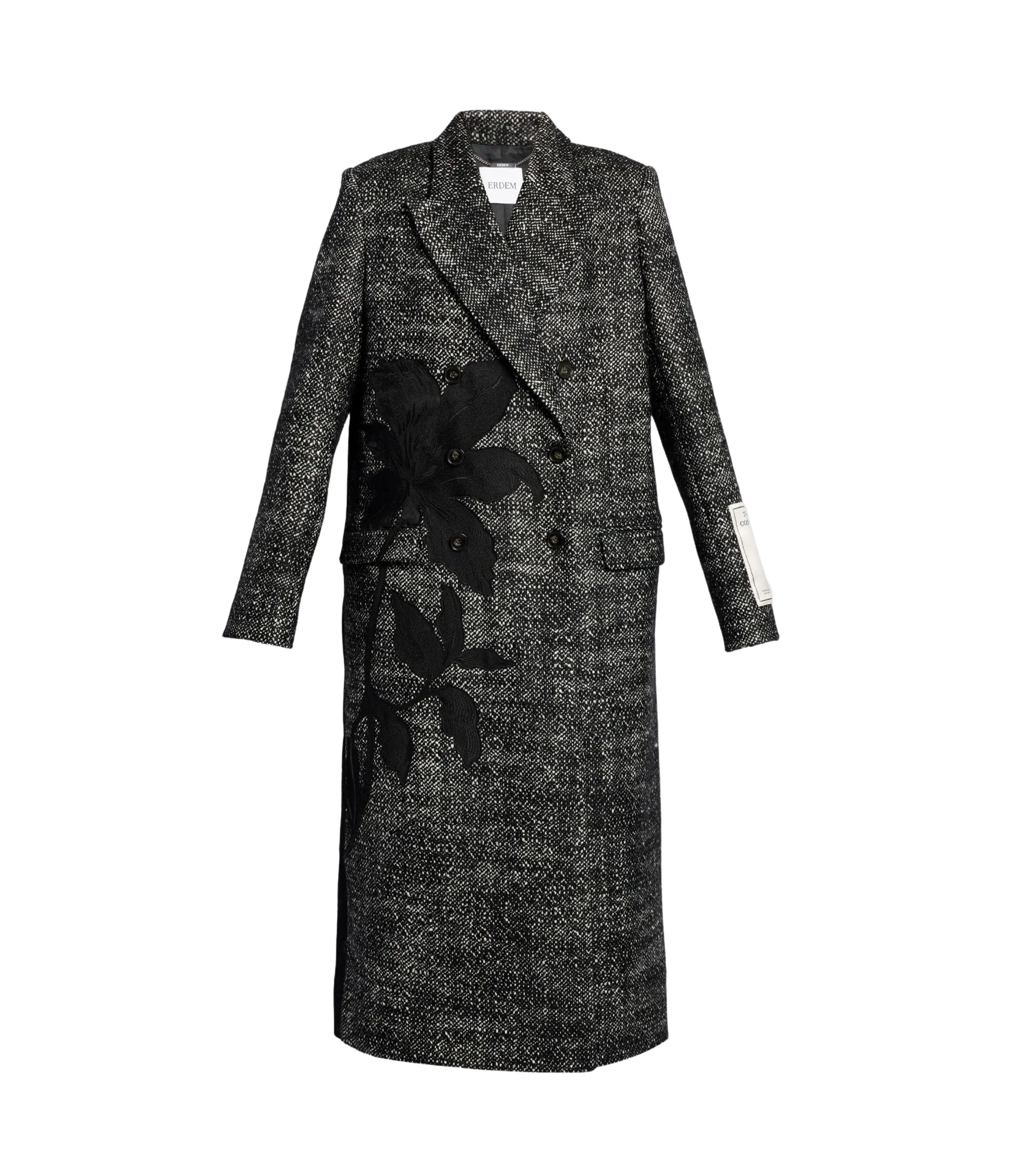 Floral Embroidered Wool Tailored Coat