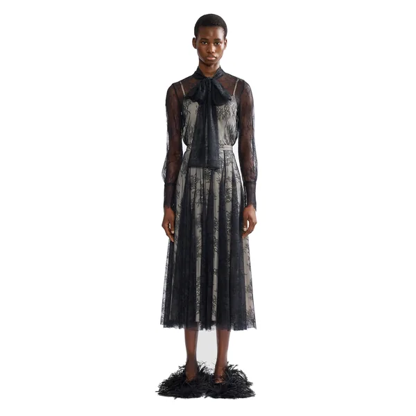 Erdem Floral Lace A-Line Skirt, view 4