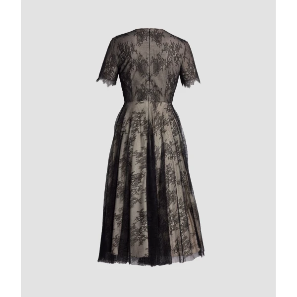 Erdem Floral Lace Short Sleeve Midi Dress, view 2