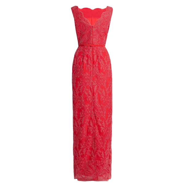 Erdem Floral Lace Tulle Sleeveless Gown, view 2