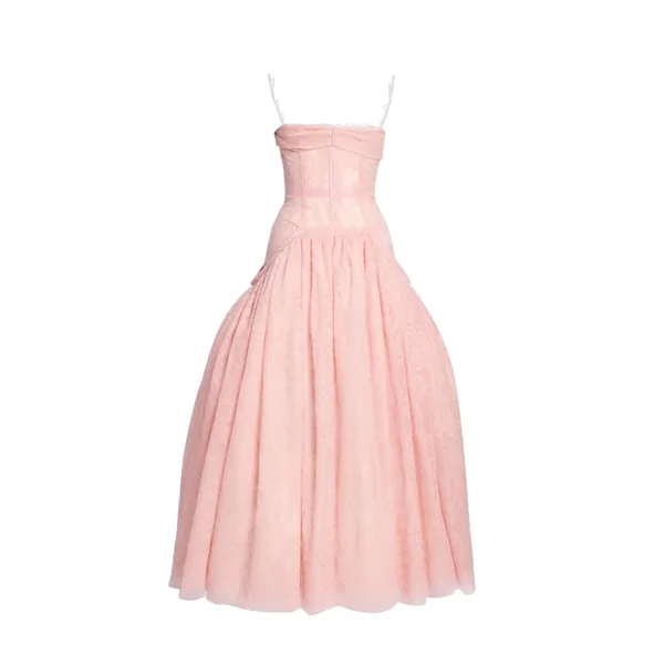 Erdem Floral Lace Tulle Sleeveless Midi Dress, view 4