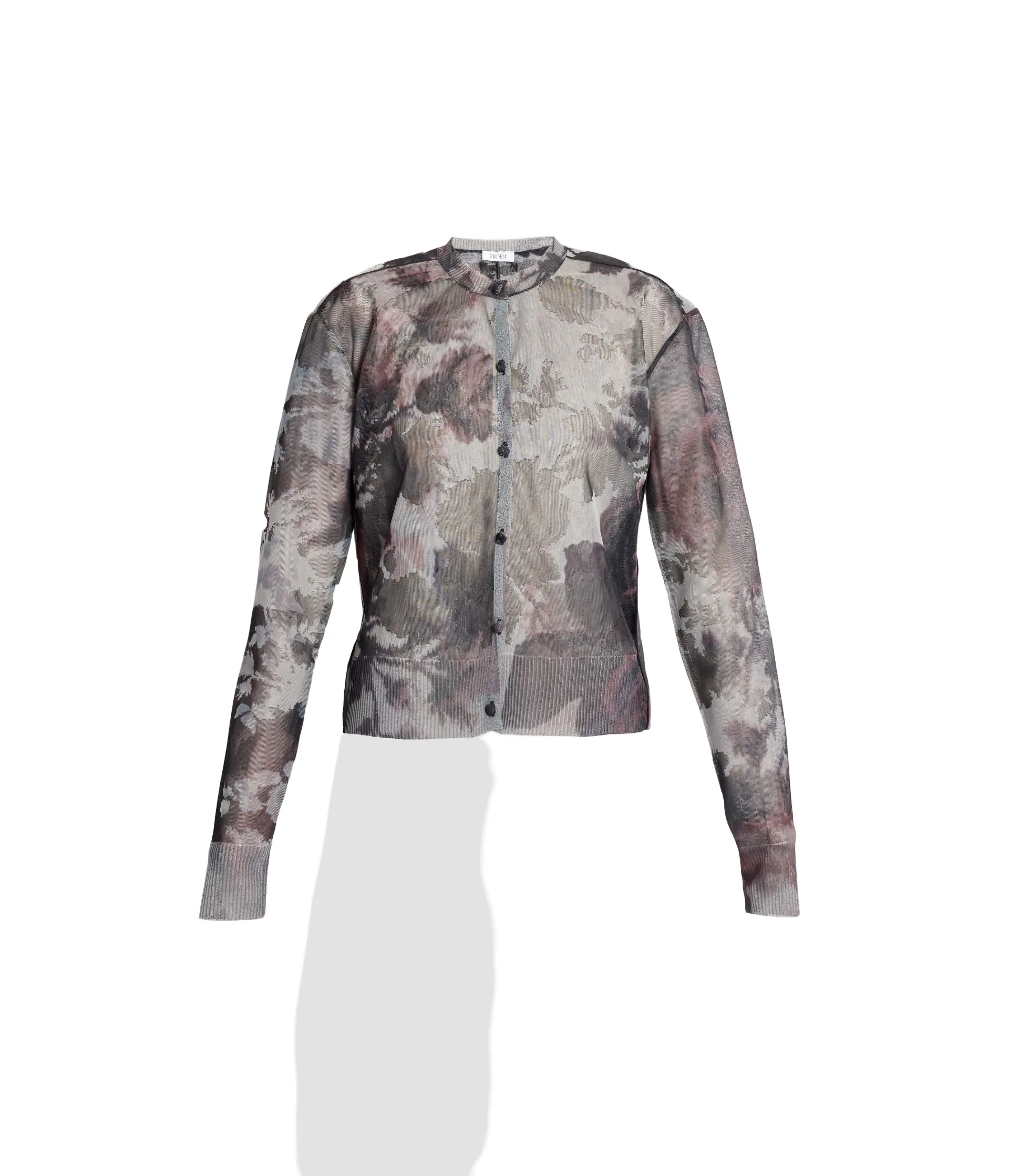 Floral Print Jacquard Cardigan