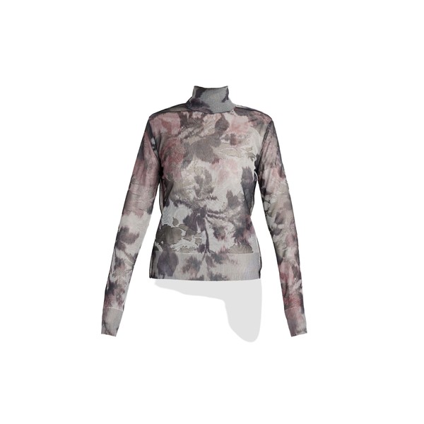 Erdem Floral Print Jacquard Turtleneck Knit