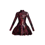 Erdem Floral Print Textured Satin Long Sleeve Dress