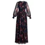 Erdem Floral Silk Creponne Long Sleeve Gown
