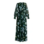 Erdem Floral Silk Voile Long Sleeve Gown