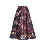 Erdem Floral Textured Satin A-Line Midi Skirt