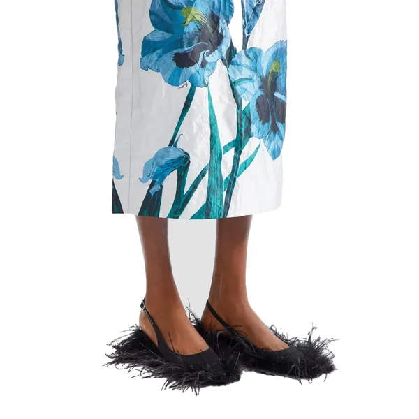 Erdem Floral Textured Satin Midi Pencil Skirt, view 4