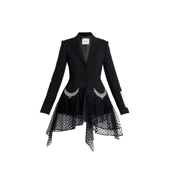 Erdem Grain De Poudre Single Breasted Fitted Blazer