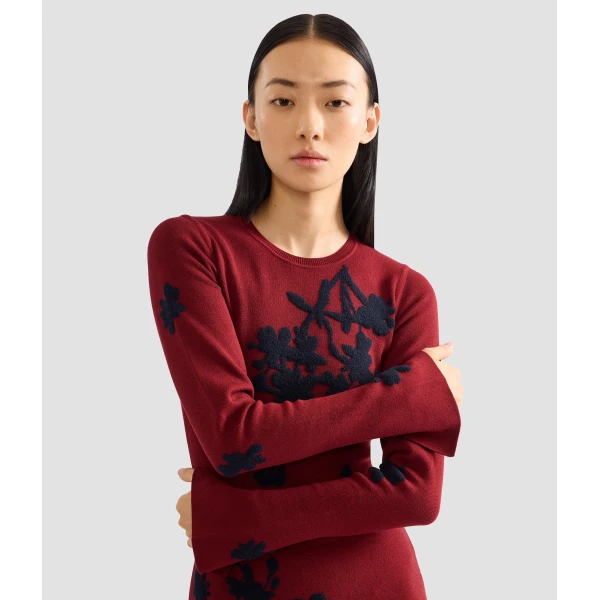 Erdem Jacquard Long Sleeve Midi Knit Dress, view 5