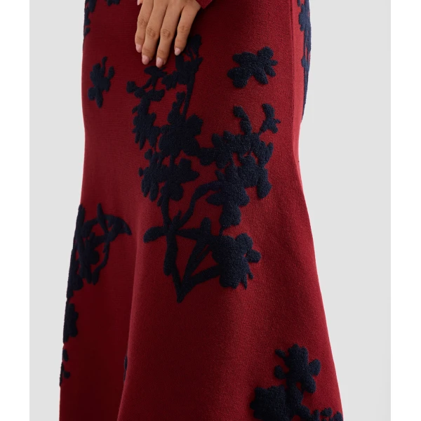 Erdem Jacquard Long Sleeve Midi Knit Dress, view 7