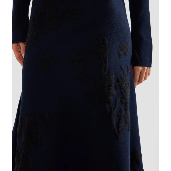 Erdem Jacquard Long Sleeve Midi Knit Dress, view 7