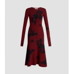 Erdem Jacquard Long Sleeve Midi Knit Dress