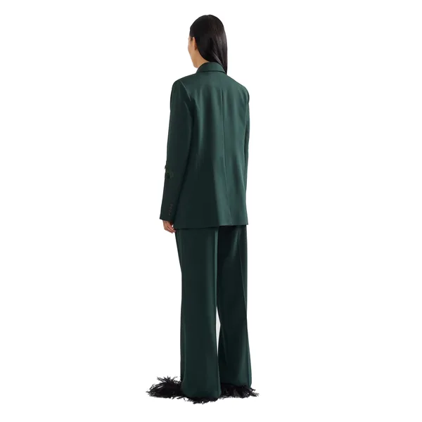 Erdem Pleatable Wool Single Breasted Blazer, view 3