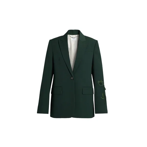 Erdem Pleatable Wool Single Breasted Blazer