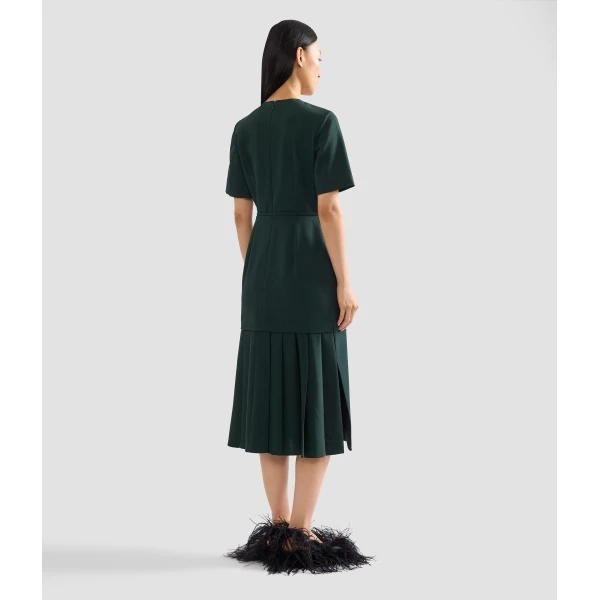 Erdem Pleatable Wool Tailored Midi Dress, view 3