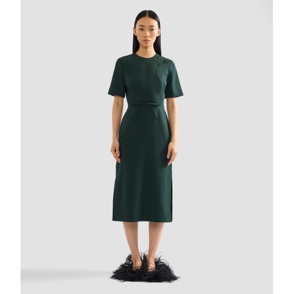 Erdem Pleatable Wool Tailored Midi Dress, view 4