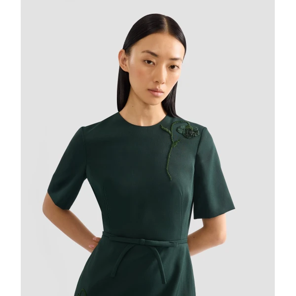 Erdem Pleatable Wool Tailored Midi Dress, view 5