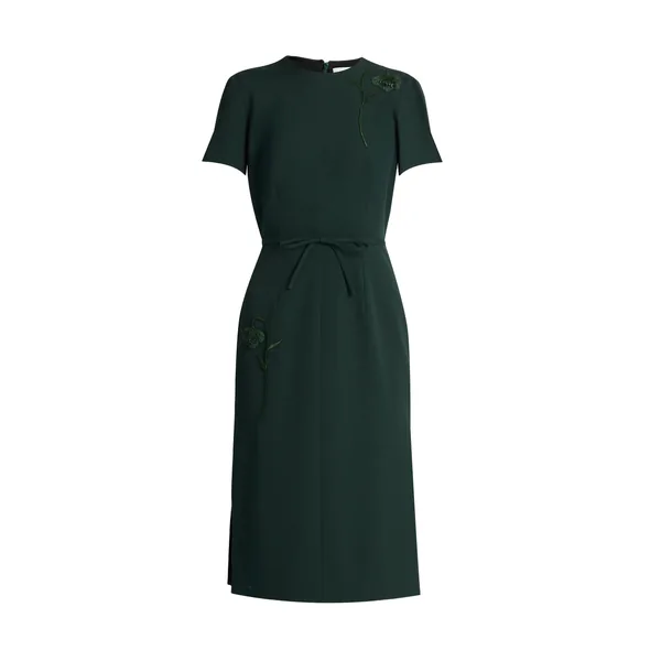 Erdem Pleatable Wool Tailored Midi Dress