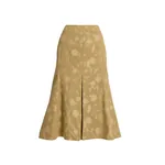 Erdem Poppy Cotton Jacquard Fluted Midi Skirt