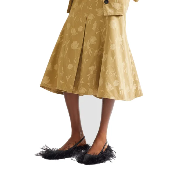 Erdem Poppy Cotton Jacquard Fluted Midi Skirt, view 5