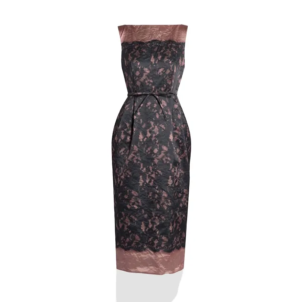 Erdem Printed Textured Satin Sleeveless Midi Dress
