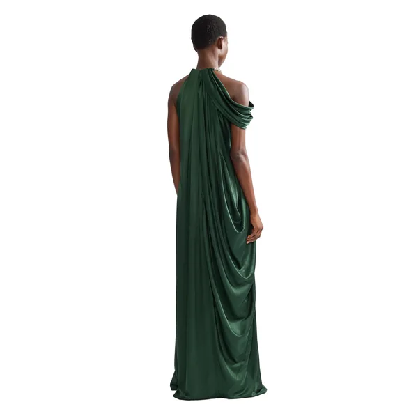 Erdem Satin Seersucker Draped Gown, view 4