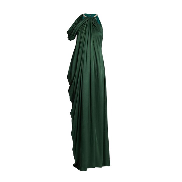 Erdem Satin Seersucker Draped Gown