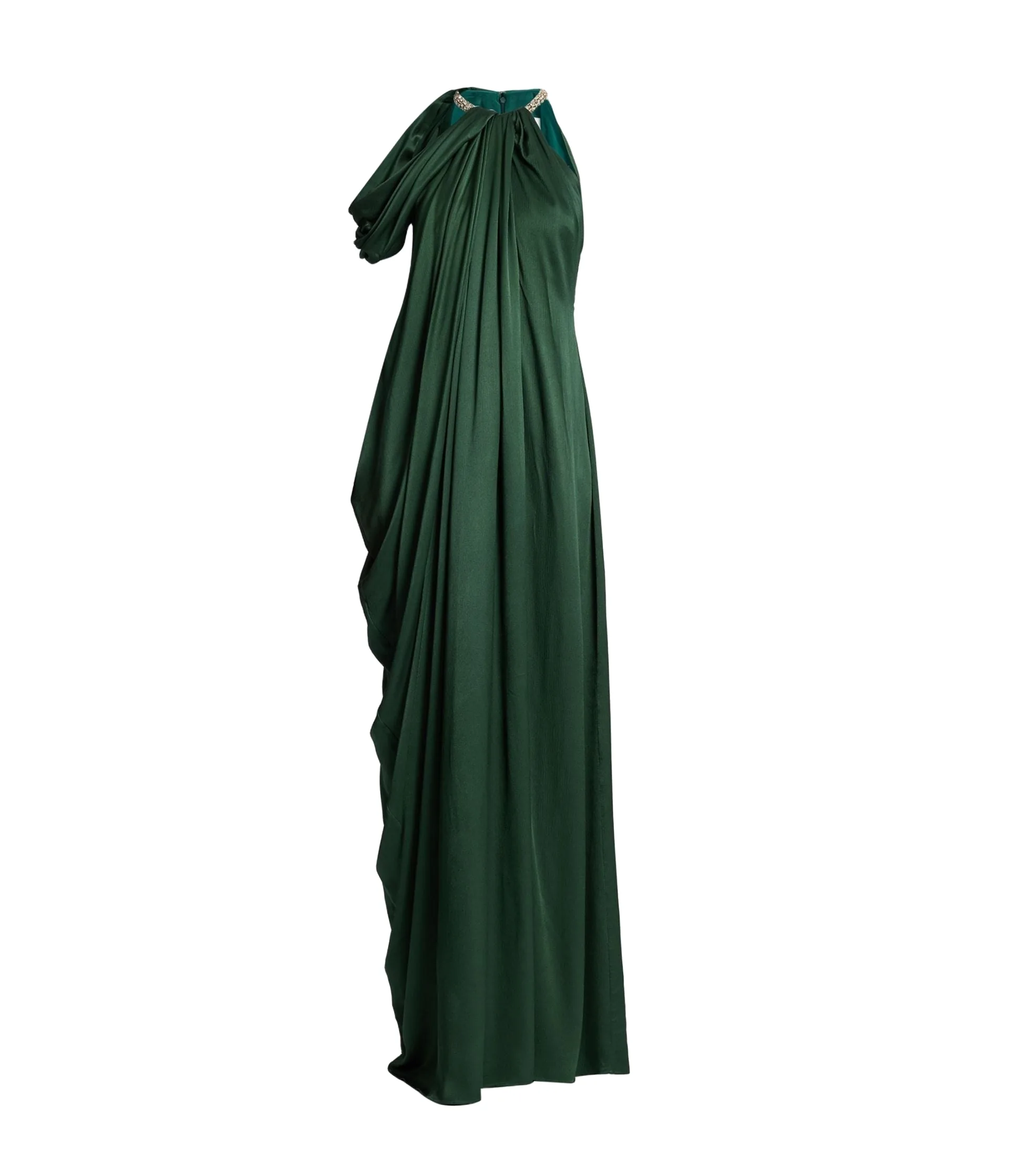 Satin Seersucker Draped Gown
