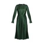 Erdem Satin Seersucker Draped Midi Dress