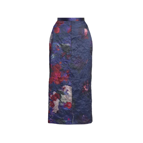 Textured Satin Pencil Skirt
