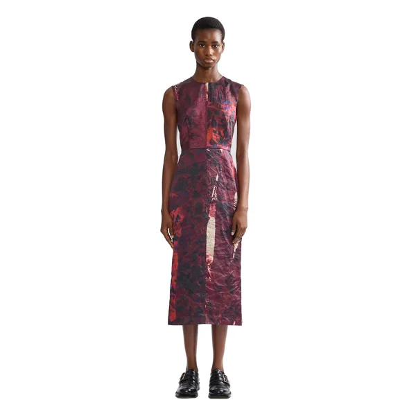Erdem Textured Satin Sleeveless Midi Dress, view 3