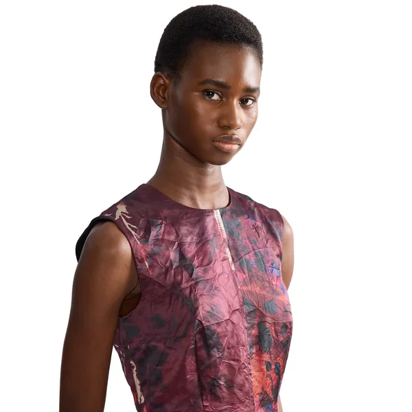 Erdem Textured Satin Sleeveless Midi Dress, view 5