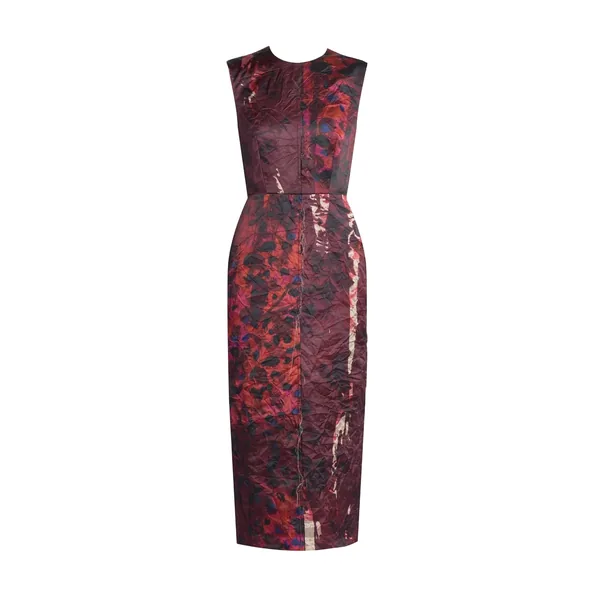 Erdem Textured Satin Sleeveless Midi Dress