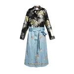 Erdem Textured Satin Wrap Coat