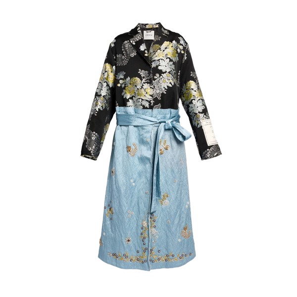 Erdem Textured Satin Wrap Coat