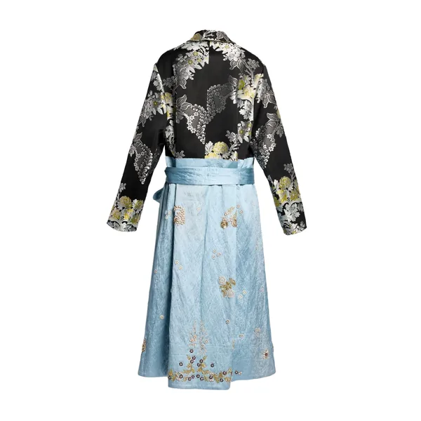 Erdem Textured Satin Wrap Coat, view 4