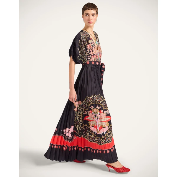La Double J Accordion Dress in Cornucopia Placée Black, view 2