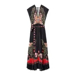La DoubleJ Accordion Dress in Cornucopia Placée Black - Dresses - Milanese Maximalist Fashion at Luxury Shoes La Double J Accordion Dress in Cornucopia Placée Black