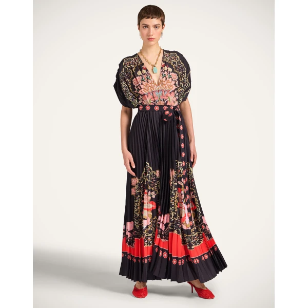 La Double J Accordion Dress in Cornucopia Placée Black, view 4