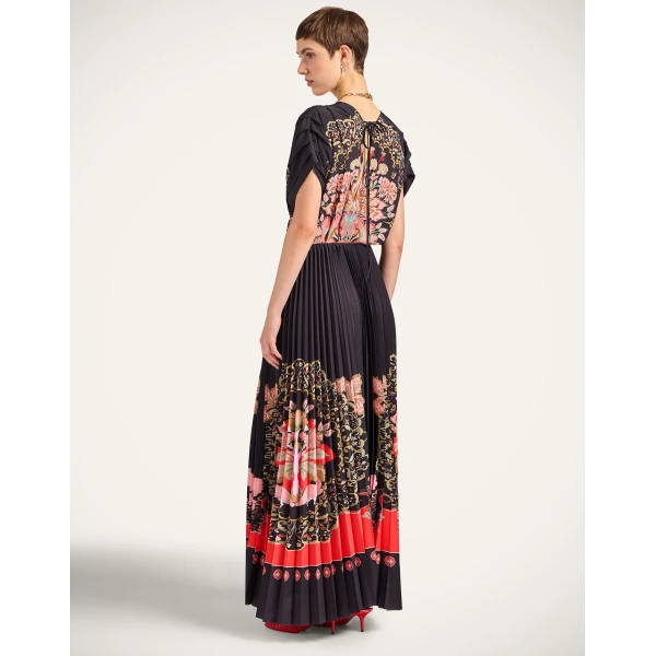 La Double J Accordion Dress in Cornucopia Placée Black, view 5