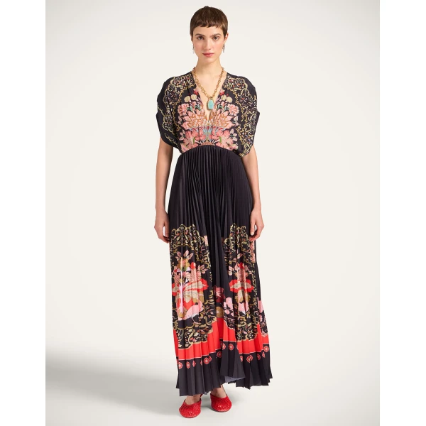La Double J Accordion Dress in Cornucopia Placée Black, view 6